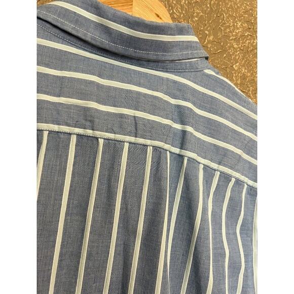 American Eagle Men's Blue Striped Button Up Shirt L - Picture 4 of 7